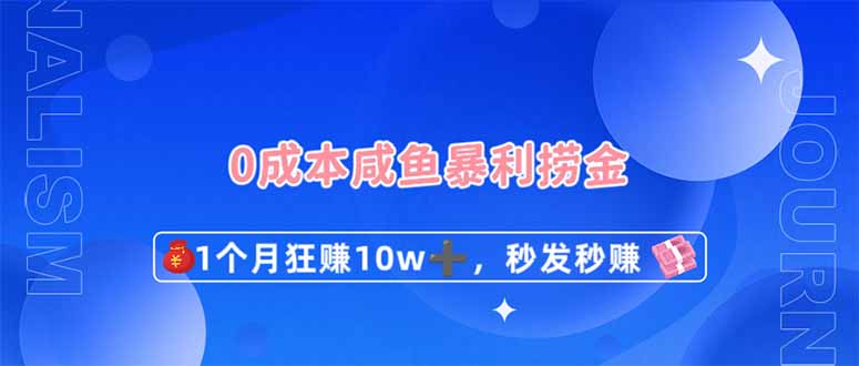 (14257期)0成本闲鱼暴利捞金,1个月狂赚10W+,秒发秒赚新玩法-寻风互联
