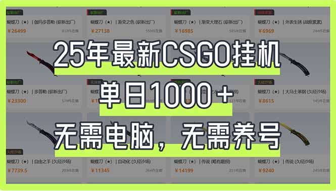 （14178期）25年最新CSGO挂机系统，单日1000+，无需电脑，无需养号，0基础可上手-寻风互联