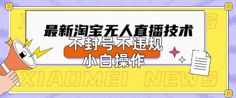 2025年淘宝无人直播带货10.0.全新技术，不违规，不封号，纯小白操作，日入数张【揭秘】-寻风互联