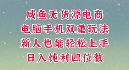 咸鱼无货源电商，多种运营方式，带你从零到一拿结果，可做代运营，也可软件一键发布【揭秘】-寻风互联