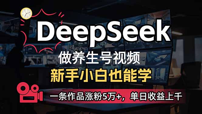 (14199期)小白用DeepSeek做养生号,一条作品涨粉5万+,单日收益上千-寻风互联